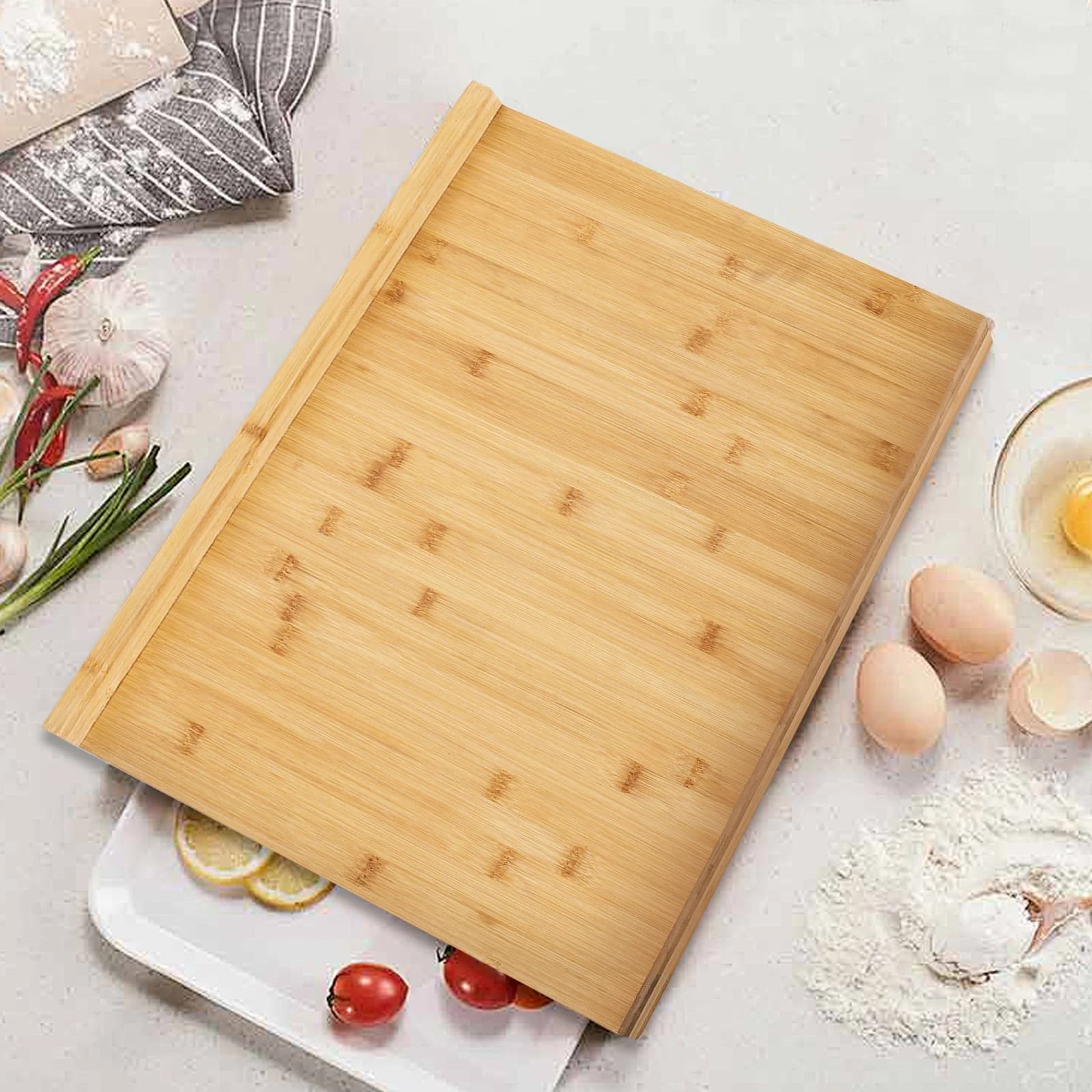 Multifunction Pasticceria Tagliere with Inverted Groove, Cutting Block 21.65x15.75 Home Cooking Polish
