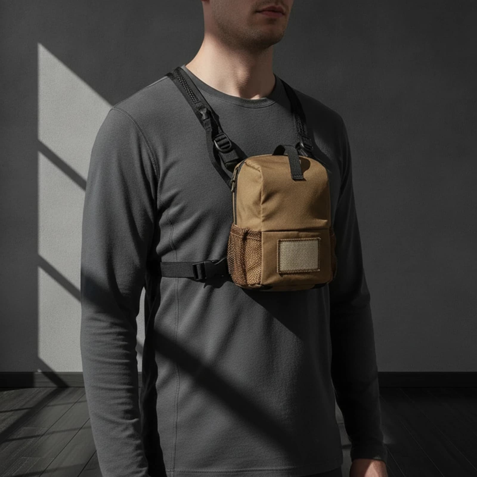 Binocular Chest Bag MOLLE Binocular Chest Pack Bino Bag Compact Portable for Birdwatchers, Birdwatching, Hiking