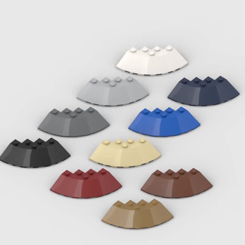 *Piastrella per tetto circolare 6X6 * 8 pezzi fai da te illumina il blocco di mattoni parte n. 95188 compatibile con altre particelle assemblate