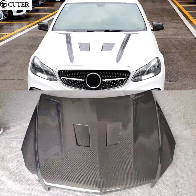 W207 Coupe B Style Carbon Fiber Front Engine Hood Cover Bonnet for Mercedes Benz W207 C207 E260 E350 Car Styling 10-15