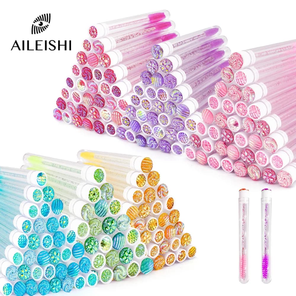 10/50 pcs Use And Drop Brush For Eyelash Reusable Brush Mascara Bacchette Powder Lash Spoolies Makeup Tool