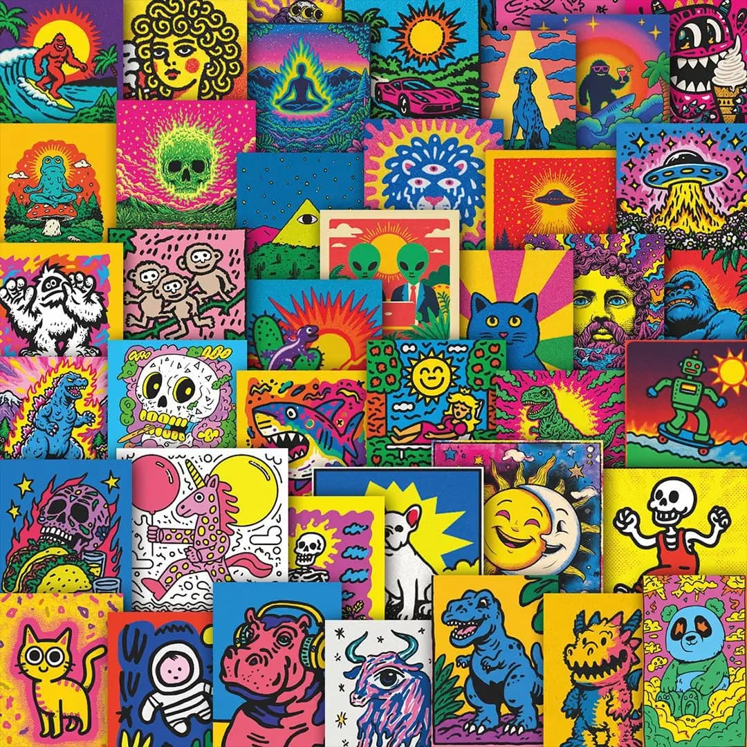 10/50PCS Psychedelic Cartoon Graffiti Stickers Color Aesthetics Sticker DIY Toys Secret for Scrapbook Travel Bag Aesthetic Decal