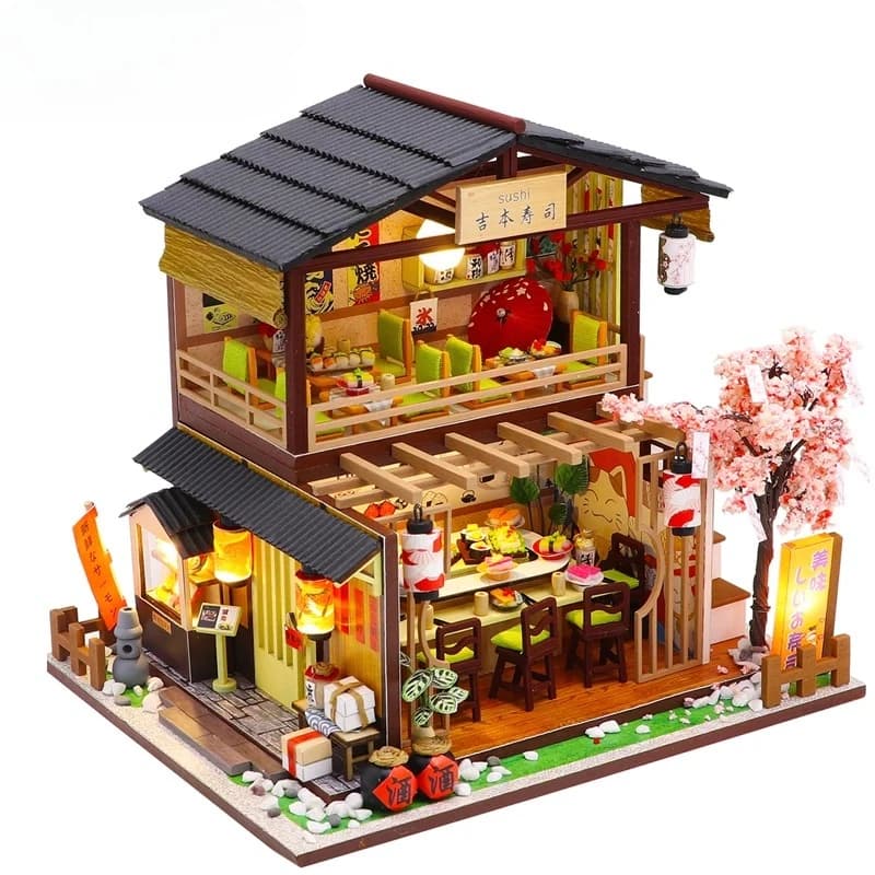 2026 Cutebee Casa delle Bambole in Miniatura Stile Giapponese, Accessori e Mobili in Miniatura, Kit di Costruzione, Mini Box in Legno, Giocattolo Regalo