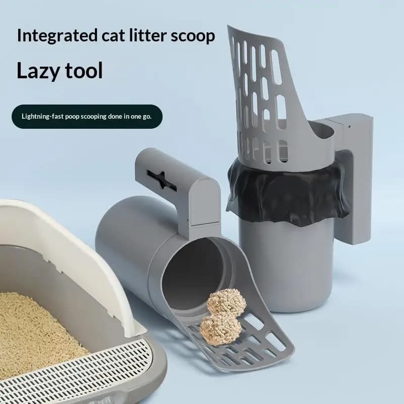 New Cat Litter Shovel Scoop With Refill Bag For Pet Filter Clean Toilet Garbage Picker Cat Supplies Cat Litter Box Self Cleaning