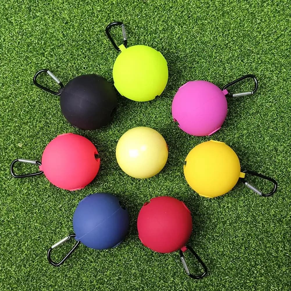 Silicone Golf Ball Cover With Carabiner, Portable Standard Golf Ball Holder, GolfBall Carrier Protective Sleeve Golf Accessories
