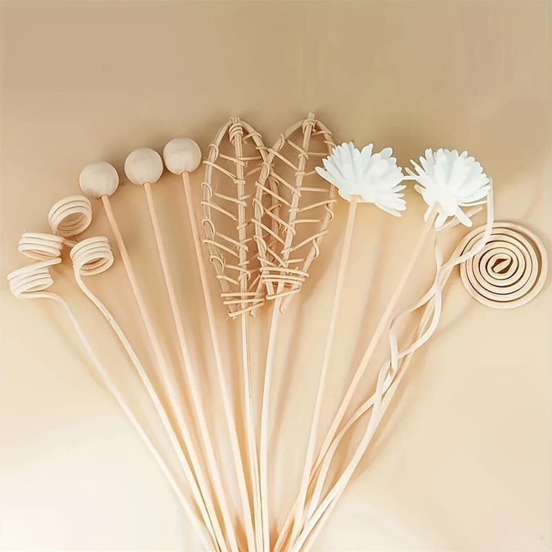 12 pezzi serie Lotus fiore bastoncini in rattan fragranze senza fuoco bastoncini diffusore di canna ornamenti fai da te decorazioni per la casa regali