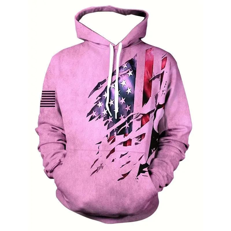 3D Printed Hoodie Men's Printed Hooded Sweatshirt Cross-Border Comfortable Fit Regular Thickness Winter Season Unisex Sweatshirt