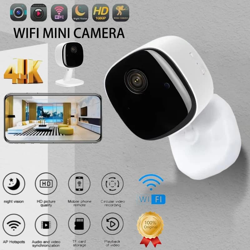 Security Webcam Smart HD Camera Wide Angle Camera Night Vision Large Range Mini Mobile Phone Connection Home Monitoring Environment