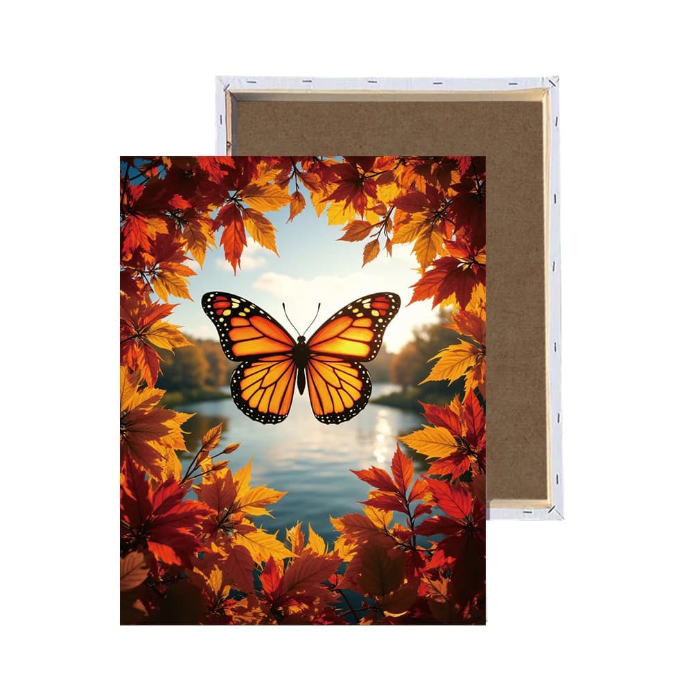 GATYZTORY Diamond Painting Full Square Round Maple Butterfly 5D Diamond Embroidery Mosaic Animal Kits Art Home Decoration