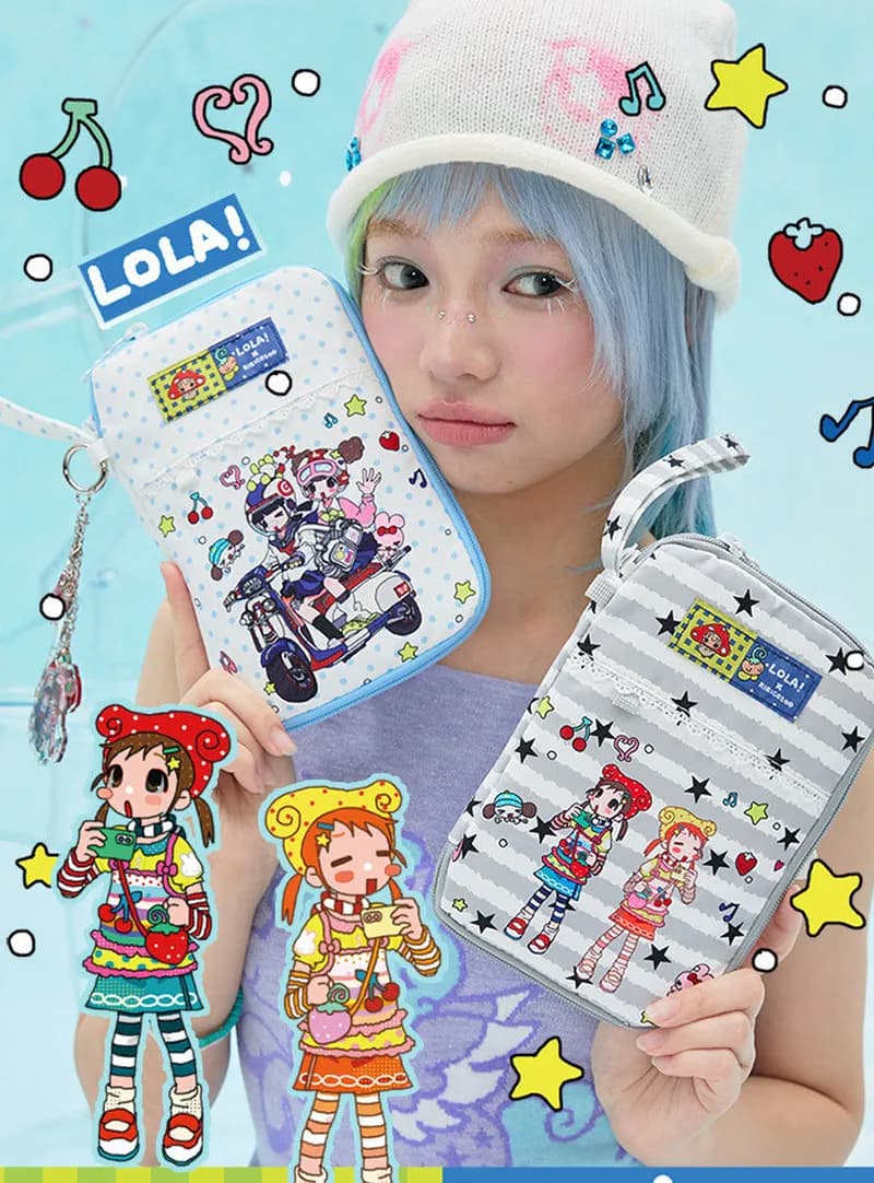 Lola Design X Riricozoo Passport Holder Card Bag Cartoon Print Zip Travel Organizer Multi Compartment Id Card Holder Portable
