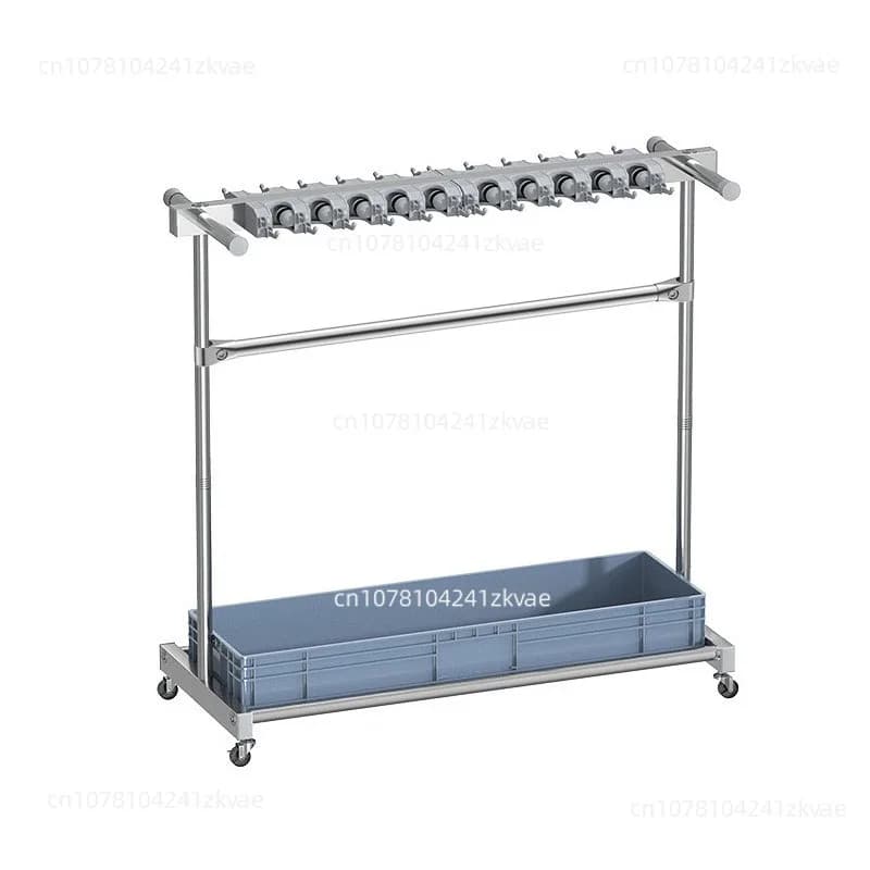Stainless steel mop rack removable shelf balcony floor finishing cleaning tool broom rack storage rack