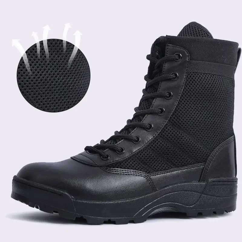 Stivali tattici da uomo in mesh traspirante Stivali da uomo Scarpe da trekking leggere da esterno Nuovi stivali da combattimento nel deserto Scarpe da lavoro da uomo