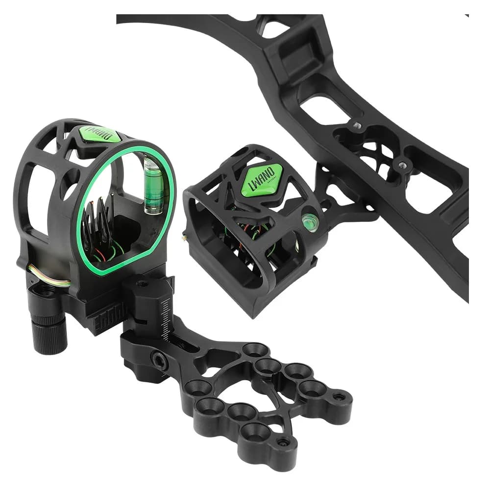 5Pin Bow Sight Aluminum Alloy 0.019" Fiber Optic Left Right Hand Adjustable for Compound Recurve Bow Hunting Target Shooting Accessories