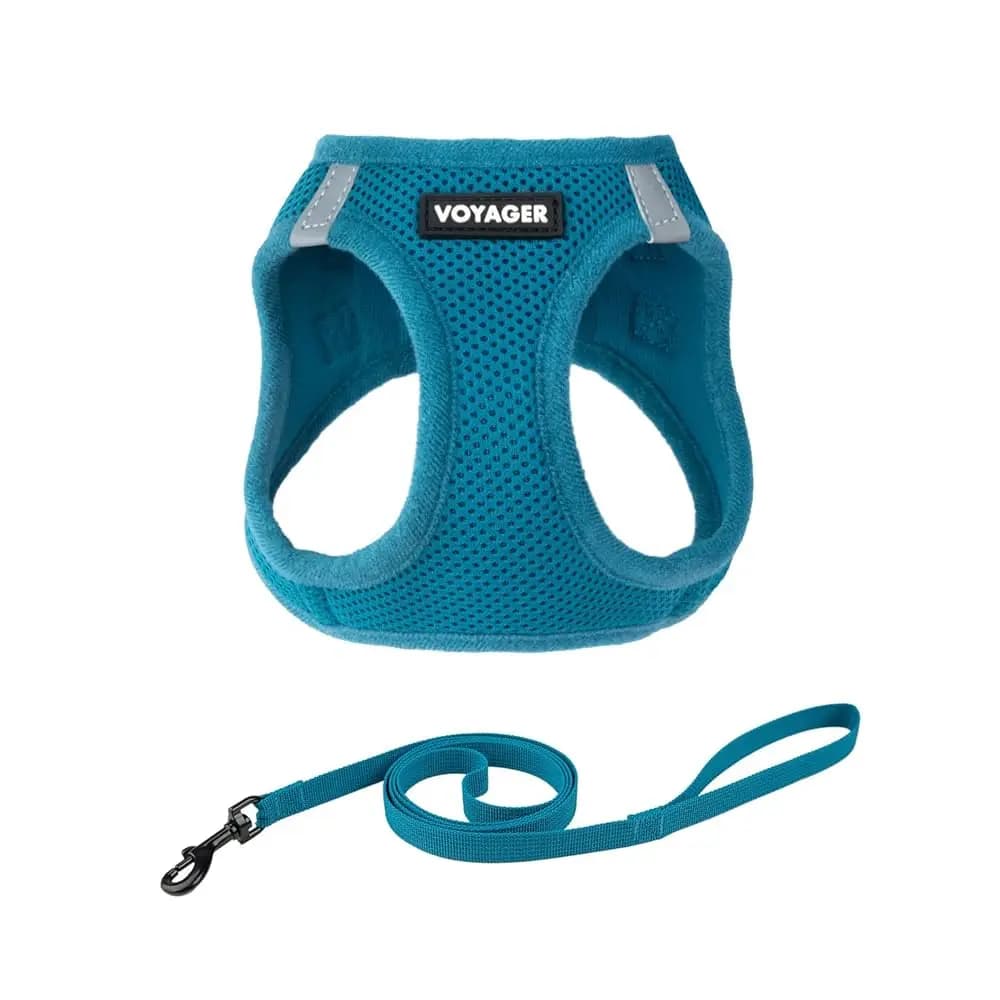 Imbracatura Voyager Step-in per animali domestici - Imbracatura regolabile in rete per tutte le stagioni per cani e gatti - 307S Turchese, M