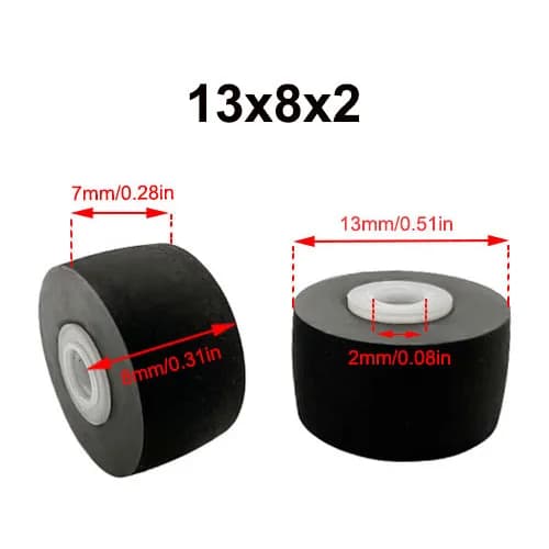 1 pz 13mm x 8x7x2 Gomma Pizzico Rullo Cinghia Puleggia Per SHARP 777 9292 6060 Sanyo9494 SONY 190 Movimento Registratore Audio Cassetta Deck