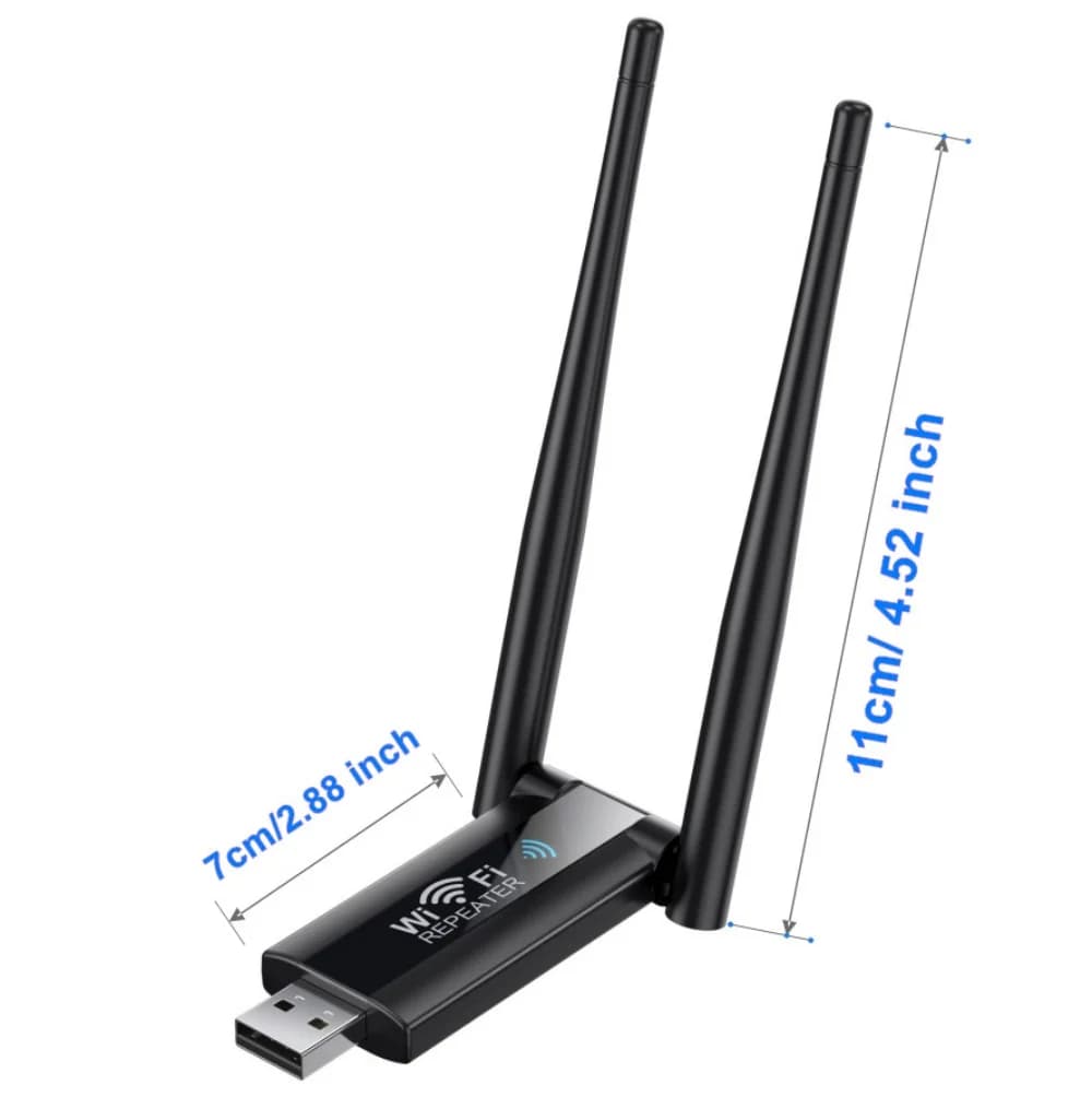 2 antenne Ripetitore wireless USB Amplificatore di segnale Wifi USB 802.11n 300Mbps Ripetitore di rete