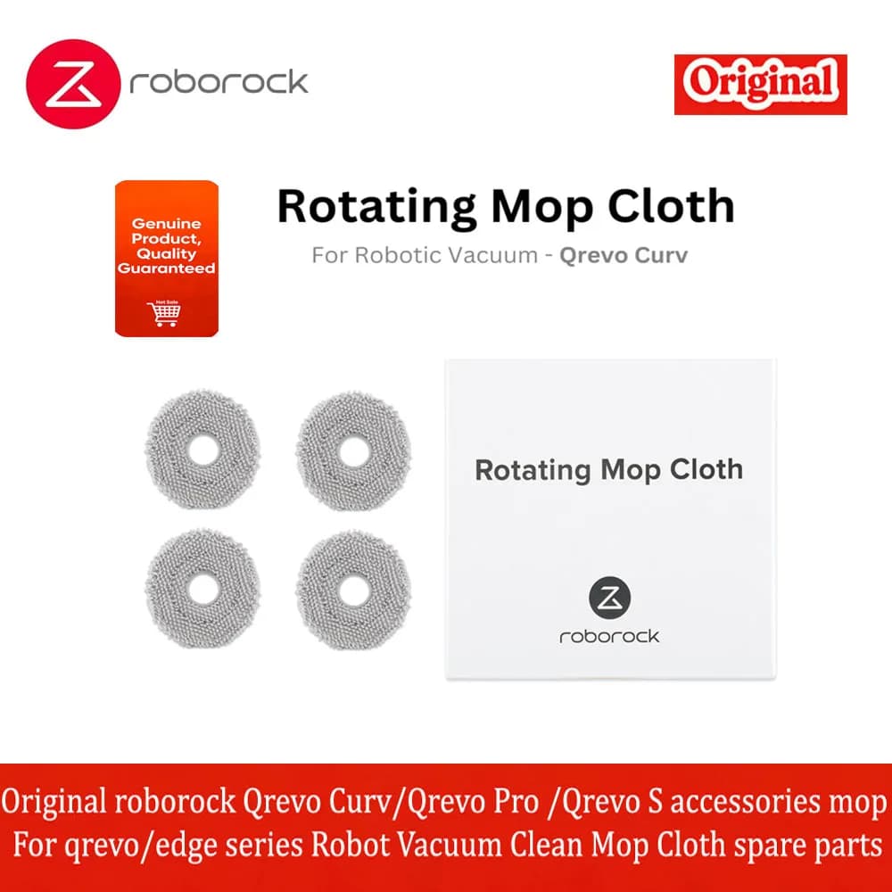 Original Roborock Q Revo MaxV / Pro /Master,Qrevo C / C Pro/ Edge C Antibacterial Rotary Mops Pad Accessories