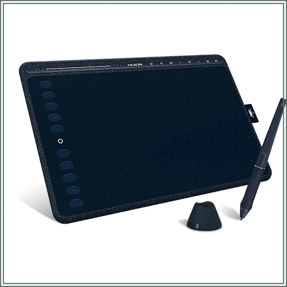 Graphics Drawing Tablet with Tilt, Battery-Free Stylus, 8192 Pressure, 8 Multimedia Keys, 10 Express Keys & Touch Strip, Starry Blue