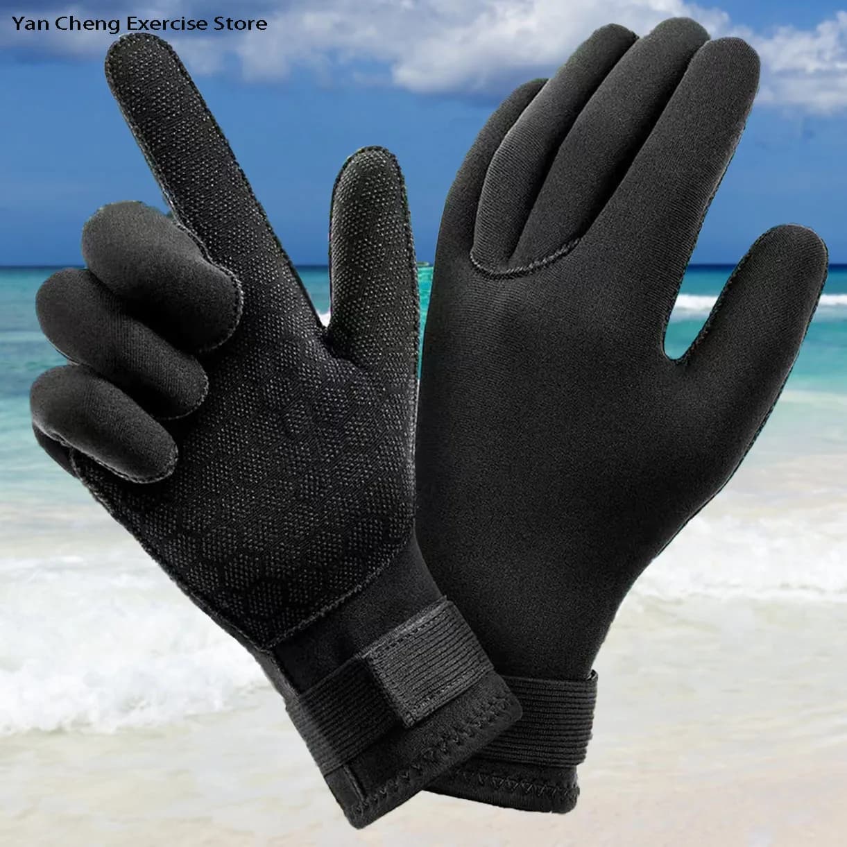 Guanti da sub da 3 mm Guanti da pesca subacquea addensati in neoprene Antiscivolo Tenere al caldo Surf Nuoto Kayak Guanti regolabili per bambini