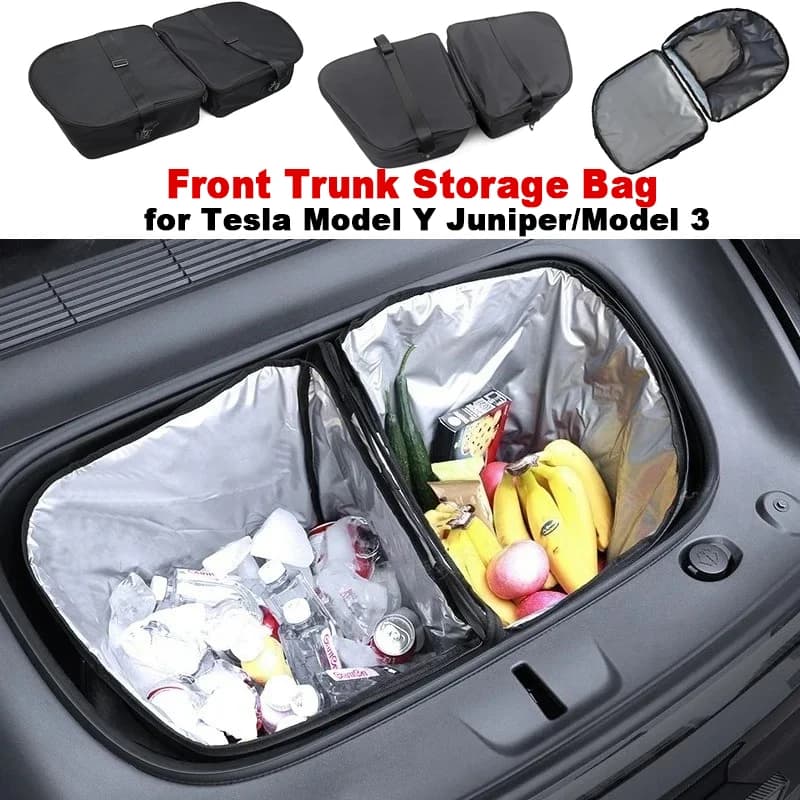 Borsa portaoggetti per bagagliaio anteriore per Tesla Model Y Juniper/Model 3 Accessori per auto Pacchetti organizer portatili impermeabili per esterni