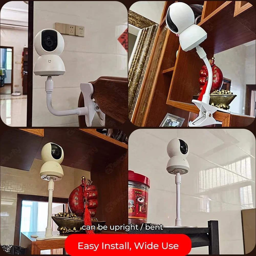 Supporto universale per baby monitor Base con clip pieghevole Staffa per telecamera IP Supporto per telecamera per bambini senza punzonatura Supporto CCTV con colla