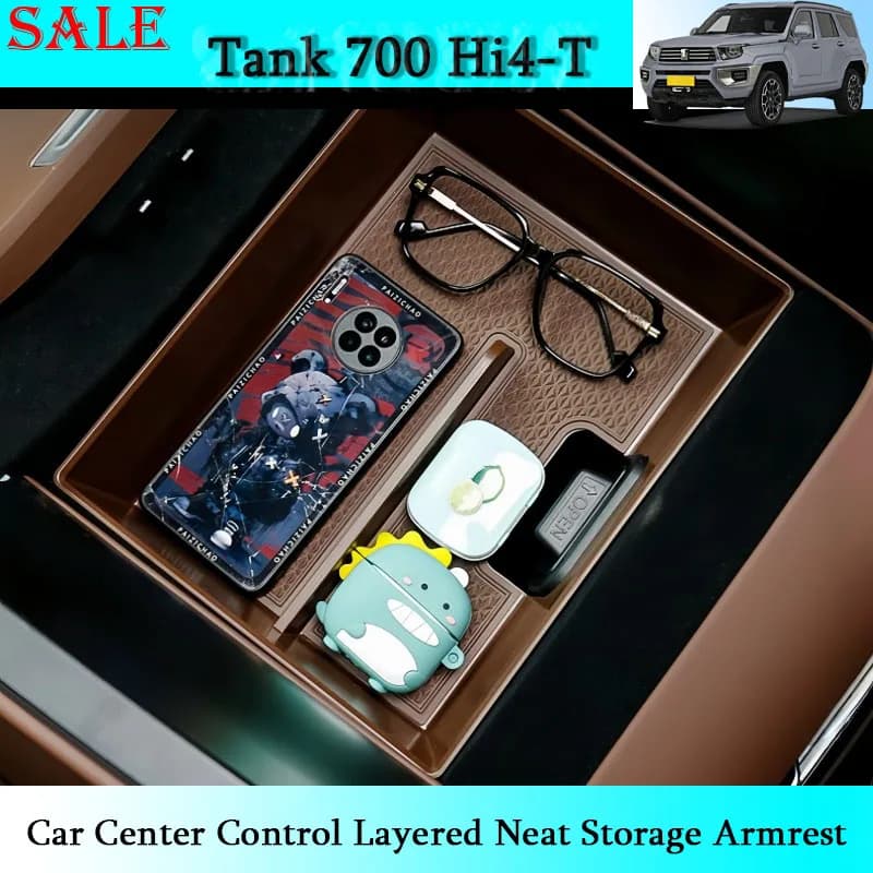 Adatto per Tank 700 Hi4-t Car Dedicato nel veicolo Controllo centrale Scatola bracciolo portaoggetti ordinata a strati Accessori interni per automobili