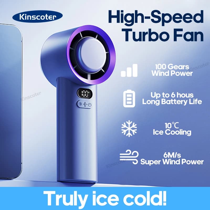KINSCOTER ventilatore Turbo portatile portatile 100 velocità del vento Mini ventilatore personale regolabile ventilatore elettrico a batteria per ciglia