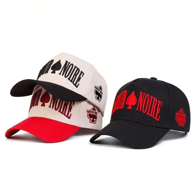Berretti da baseball ricamati AMOUR NOIRE Spades unisex Cappelli casual regolabili per esterni primaverili e autunnali Cappello per protezione solare