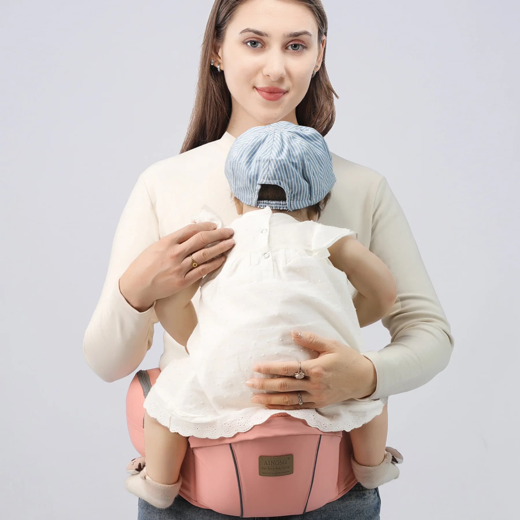 Marsupio Ergonomico per Neonati e Bambini, Leggero e Traspirante con Tasca Portaoggetti
