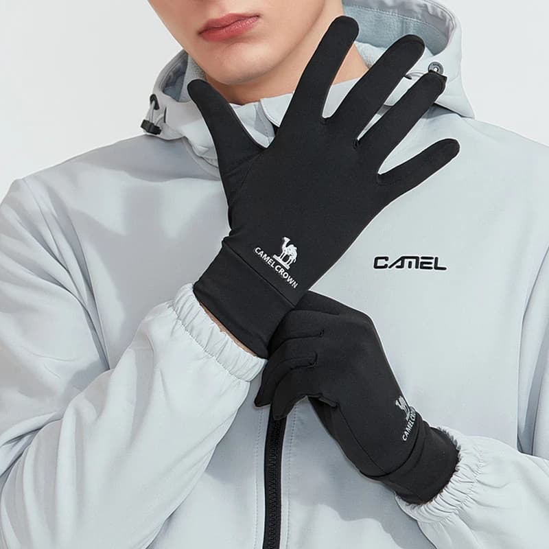 Men's Golden Camel Trekking Gloves Women's Gloves Touch Screen Cycling Winter Hot Gloves for Men Sports Mountaineering Windproof