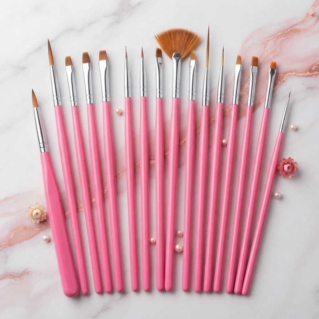 15 Pcs Nail Art Brush Set Dotting Drawing Pen Painting Brushes for Manicure Gel Nails