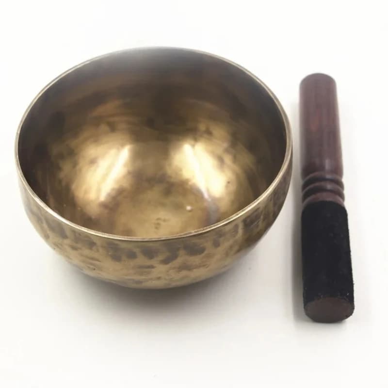 Handmade Tibet Bowl - Copper Chime & Tibetan Singing Bowl with Sticks and Mats for 4 Music Therapy Sessions and Relaxation Use