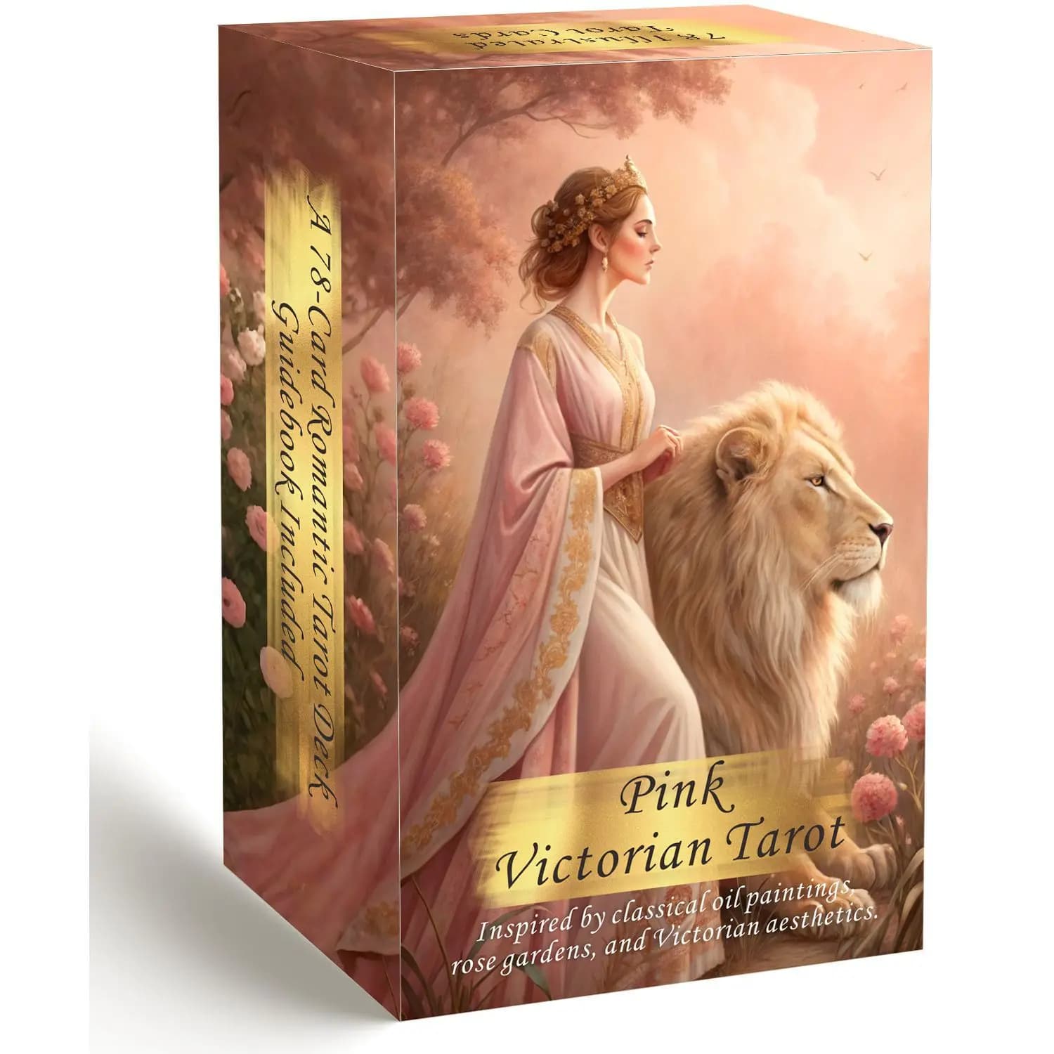 Mazzo di Carte dei Tarocchi Vittoriane Rosa con Guida, 78 Carte Classiche con Illustrazioni a Olio di Giardino di Rose per Principianti
