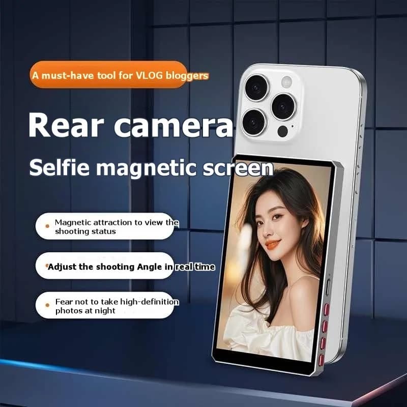 Superior-For Phone Compatible Magnetic Selfie Screen Mirror-Remote Control Enabled Alloy Design