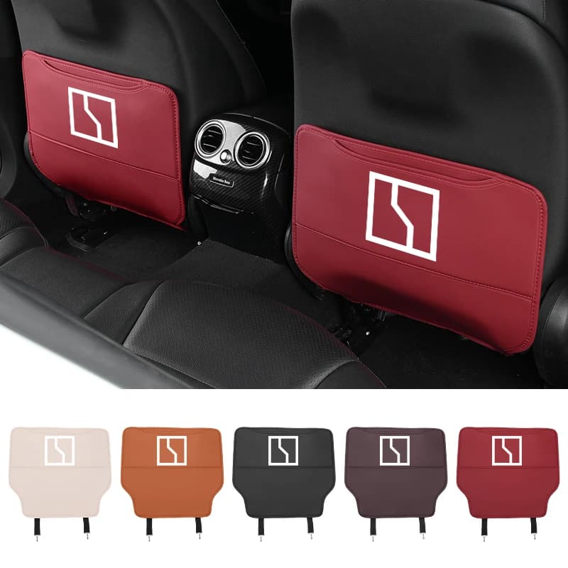 Car Leather Half-Cover Seat Anti-Kick Mats Pad Storage Pouch For Zeekr X 001 009 2022 2023 2024 Al