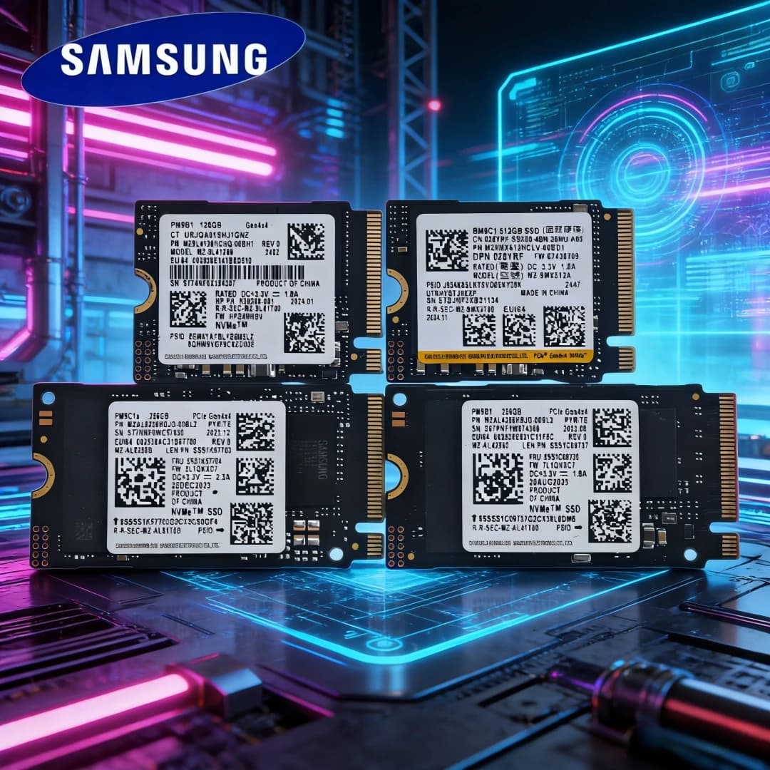 SSD OEM SAMSUNG PCIe 4.0 M.2 2230 BM9C1 512 GB e M.2 2242 PM9B1 / PM9C1a 256 GB e PCIe 3.0 M.2 2242 PM991a 128 GB 256 GB NVMe SSD