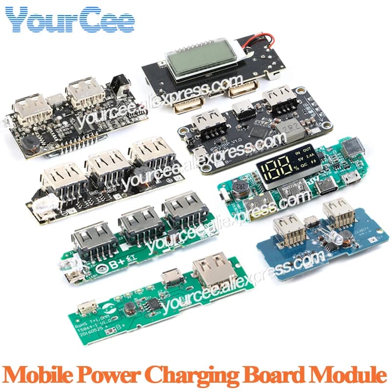5V 2A 1A Mobile Power Bank Caricatore Modulo Litio Li-Ion 18650 Scheda di Ricarica Della Batteria Indicatore LED 5V 200mA Pannello Solare PCB
