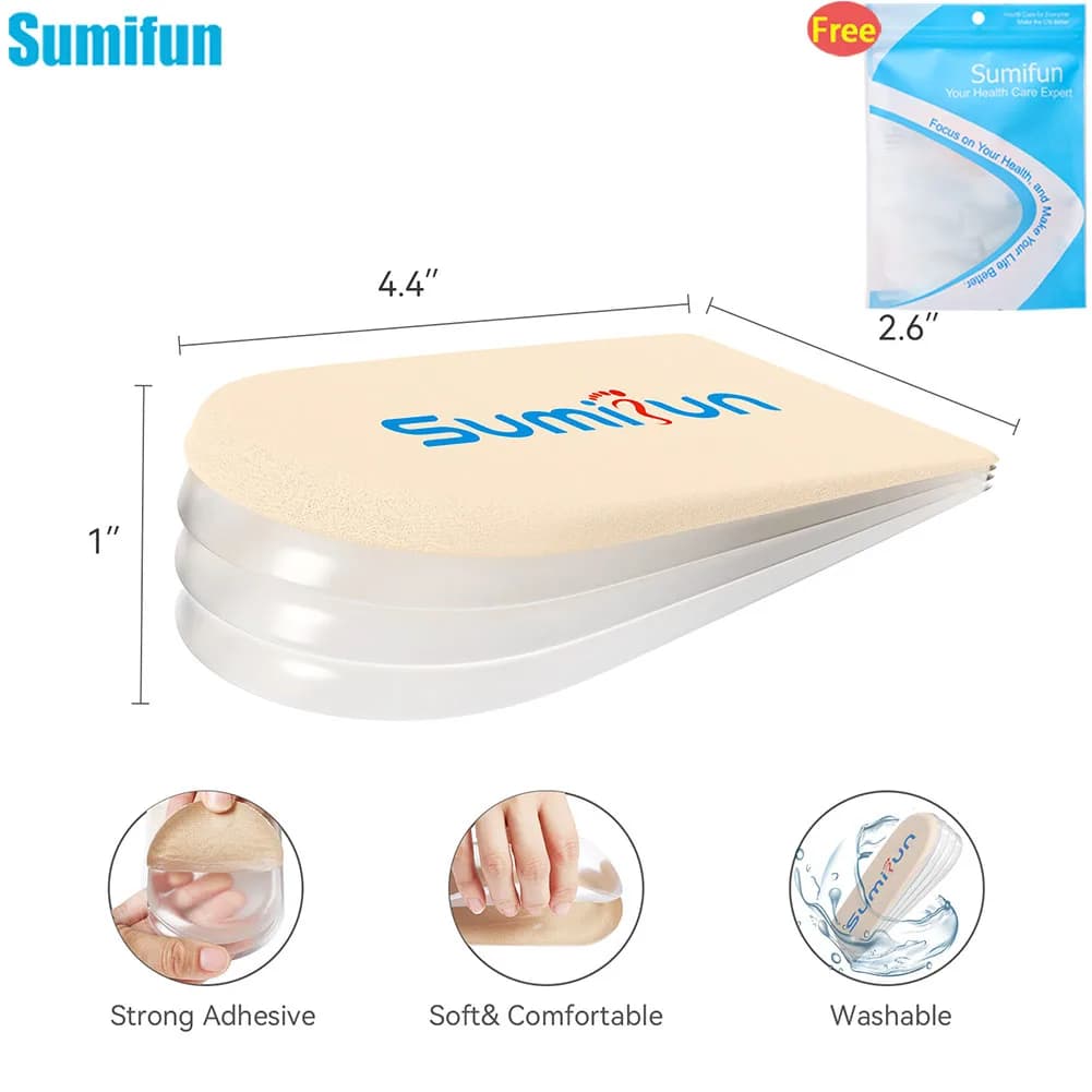 Sumifun 1Pair Gel Sottopiede In Silicone Delle Donne Degli Uomini Tacco Cuscino Solette Suole Alleviare Il Dolore Del Piede Sperone Supporto Scarpa Pad Tacco Alto Inserti