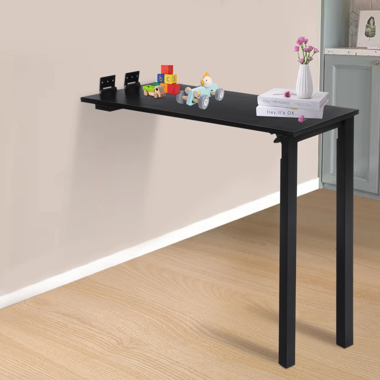 Tavolo pieghevole a parete con gambe Tavolo da pranzo pieghevole piccolo Scrivania a parete per sala da pranzo di piccoli spazi 75 * 40 * 74 cm