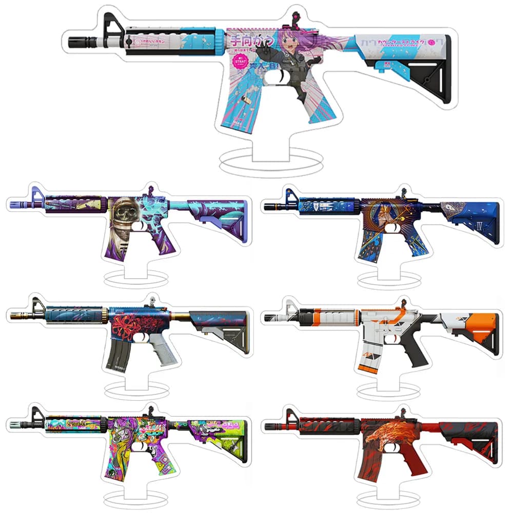 CS2 GO Gioco Caldo M4A4 Pelli Howl Temukau Asiimov Spider Lily L'Imperatore Desollare Spazio acrilico stand desktop ornamento regalo