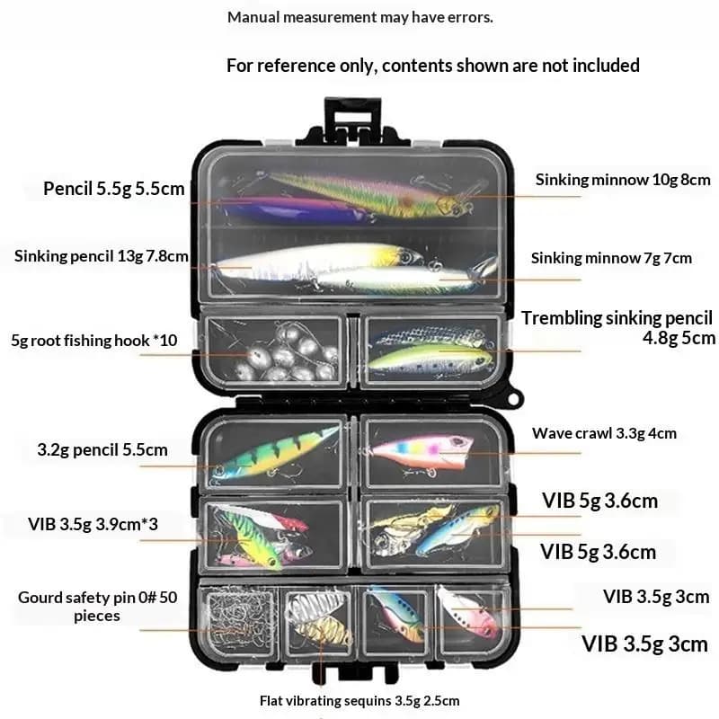 Fishing Tackle Storage Box Double Sided Portable 1Pcs Compact Holder for Lures Baits Hooks Professional Fishing Use