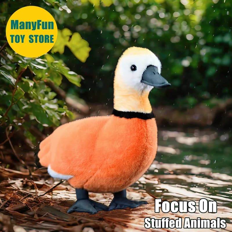 Ruddy Shelduck Plush Toy Realistic Brahminy Duck Plushie Lifelike Wild Duck Stuffed Animal Simulation Toy Gift Lovers
