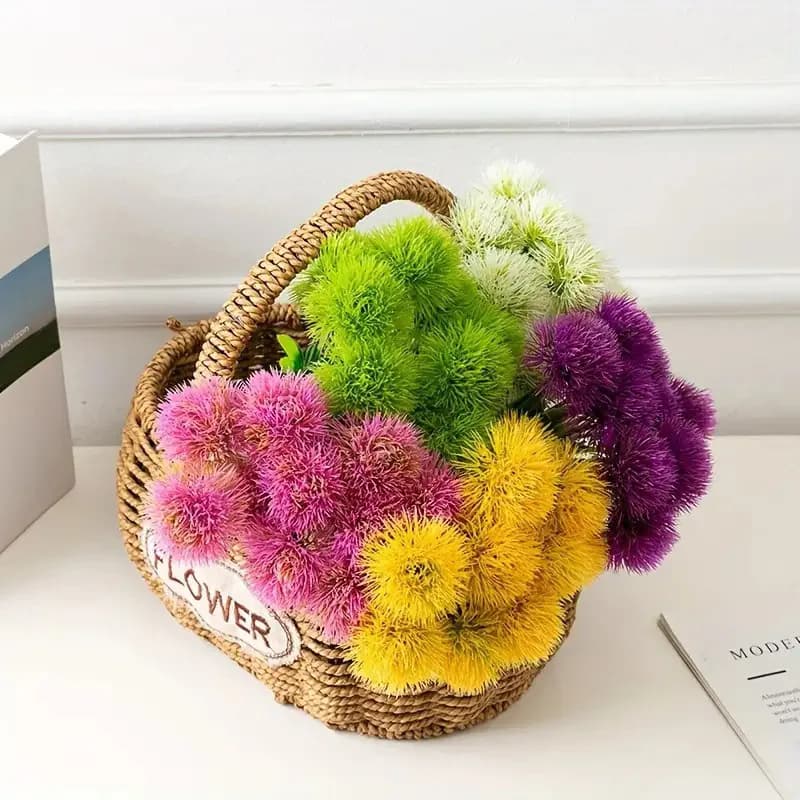 12 pcs Artificial Flower Plant Brial Bouquet Plastic Wedding Home Interior Decoration Loral Arrangement Vase Filling Garden Gift