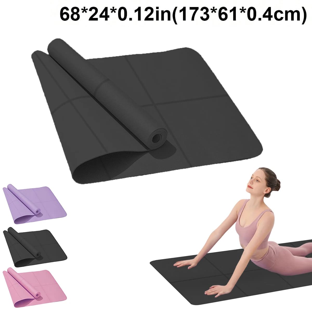 Tappetino da yoga sportivo in EVA, comodo tappetino in schiuma spessa 4 mm per yoga, pilates e ginnastica