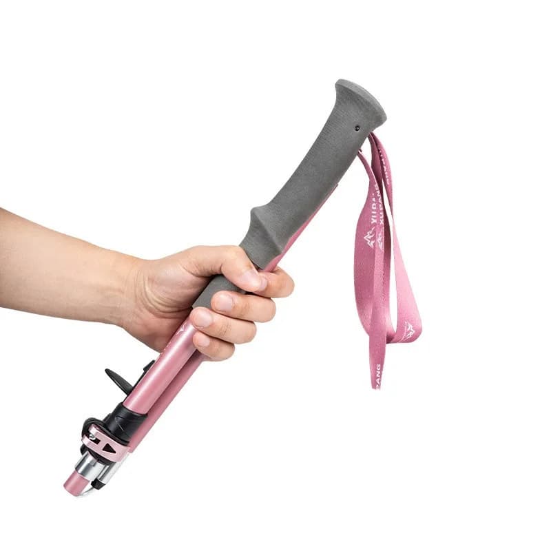 Carbon Fiber Foldable Trekking Pole Ultra Light Telescopic Hiking Walking Stick