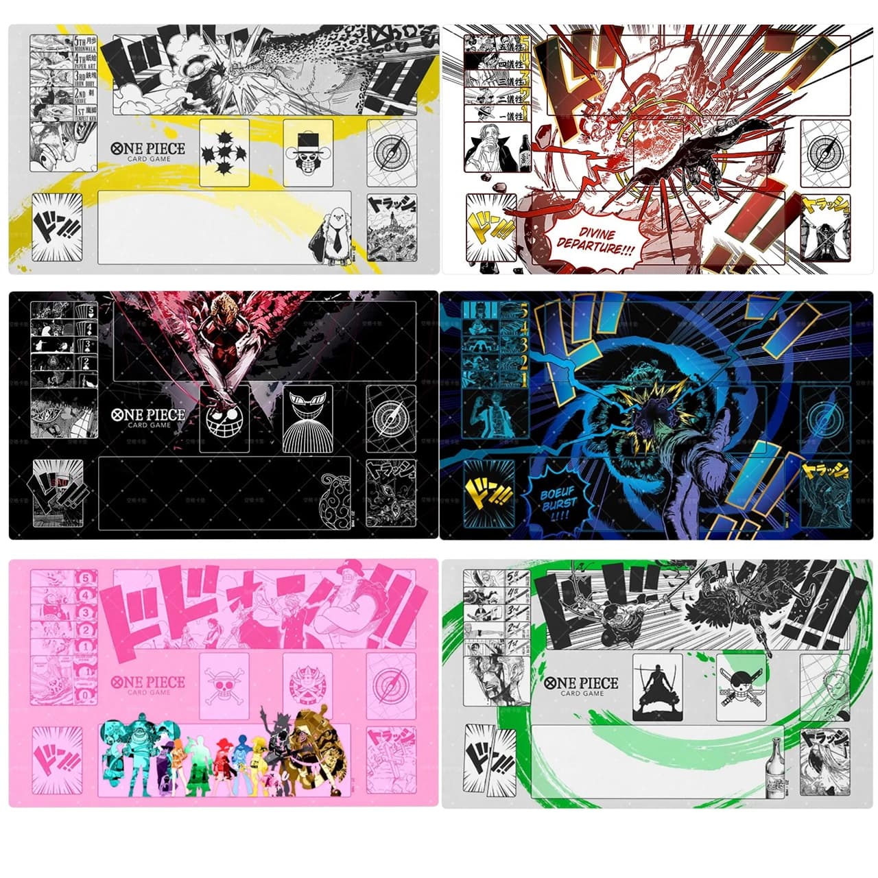 12 modelli Nuovo Tappetino da Gioco One Piece 600x350mm con Nami, Shanks, Donquixote Doflamingo, Vinsmoke Sanji, Tappetino in Gomma per Giochi da Tavolo
