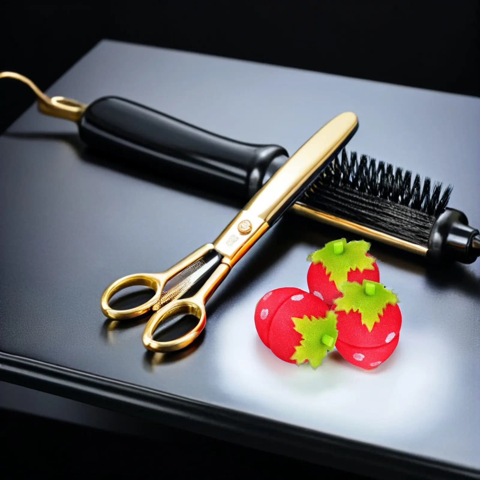 24 Pezzi Bigodini per Capelli a Forma di Fragola, Senza Calore, in Schiuma Flessibile, Morbidi, per Uso Notturno, per Donne con Capelli Corti o Lunghi, Facili da Usare