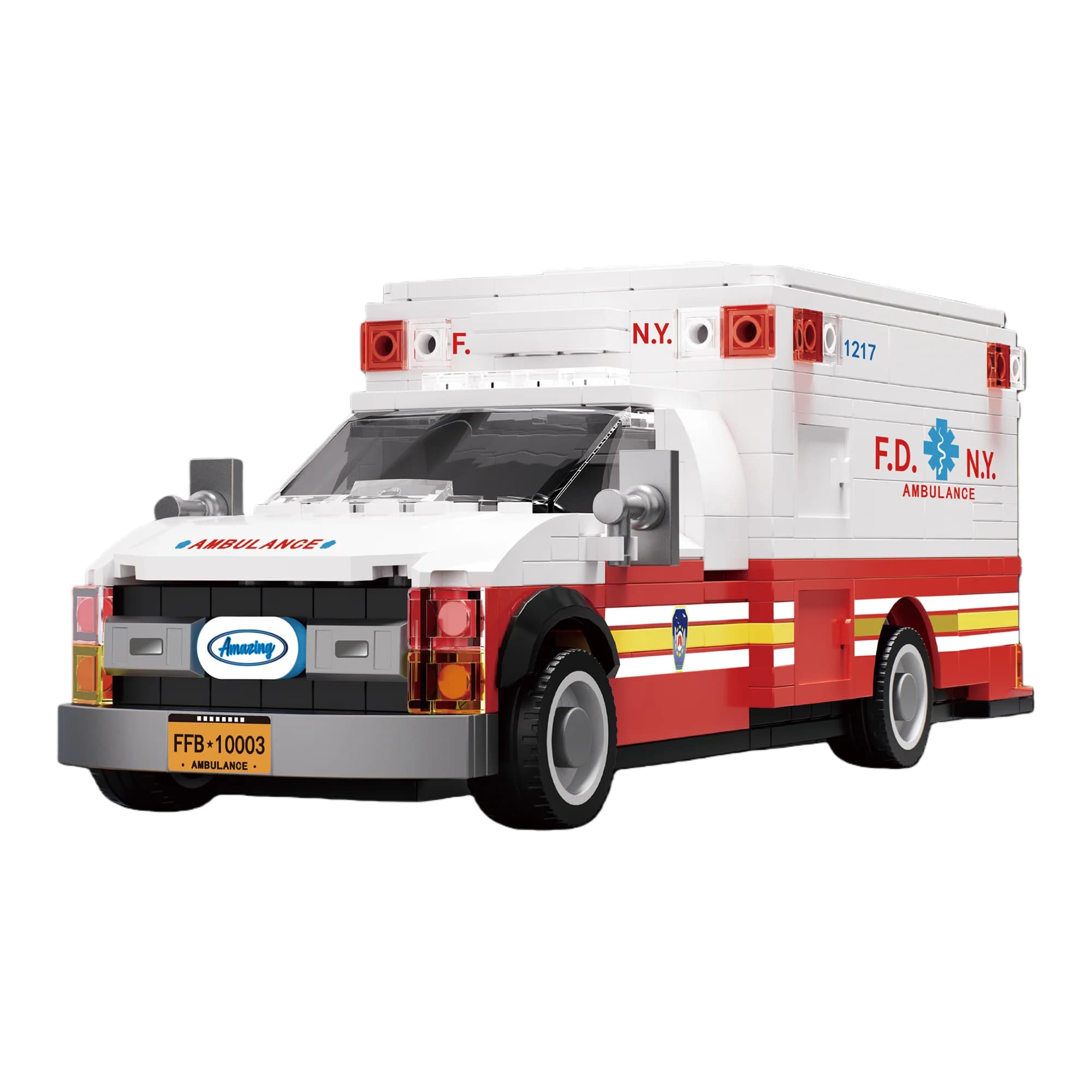 Set di Costruzioni MOC Ambulanza Americana da 660 Pezzi, Modello di Veicolo di Emergenza DIY, Giocattolo Educativo STEM, Regalo di Compleanno per Bambini