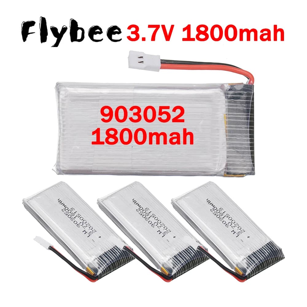 Caricabatterie 5IN1 903052 per Batterie al Litio Polimero 3.7V 1800mAh, Ricambi per Droni RC KY601S SYMA X5SW X5 M18 H5P