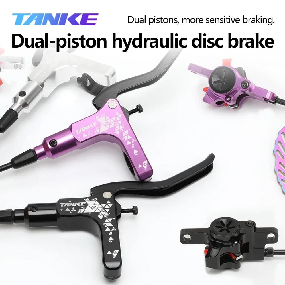 TANKE MTB Set freno a disco idraulico Rotori da 160mm Piastra pinza olio Morsetto per bicicletta da montagna Maniglia per bici Freno a olio a doppio pistone